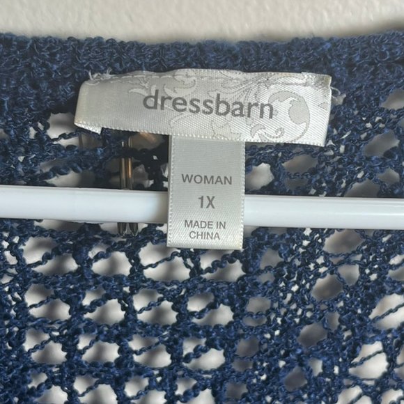 Dress Barn Navy Crochet Knit Sweater - Picture 3 of 5